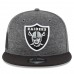 Men's Oakland Raiders New Era Heather Gray/Black 2018 NFL Sideline Home Graphite 9FIFTY Snapback Adjustable Hat 3058606